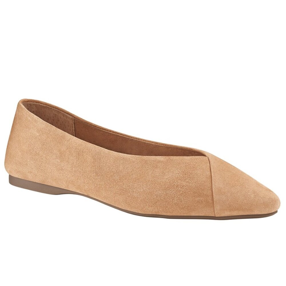 Birdies The Goldfinch Tan Suede Ballet Flats Size 12